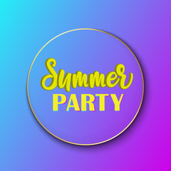 Advertisement banner design Summer Party. Vector illustration.