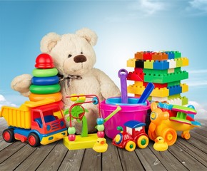 Toys collection isolated on  background