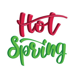 Fototapeta premium 3d lettering Hot Spring. Vector illustration.