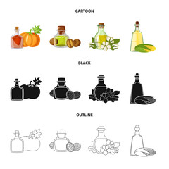 Vector design of healthy  and vegetable  sign. Collection of healthy  and agriculture stock symbol for web.