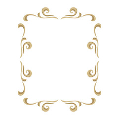 Frame with ornamental floral gold elements.