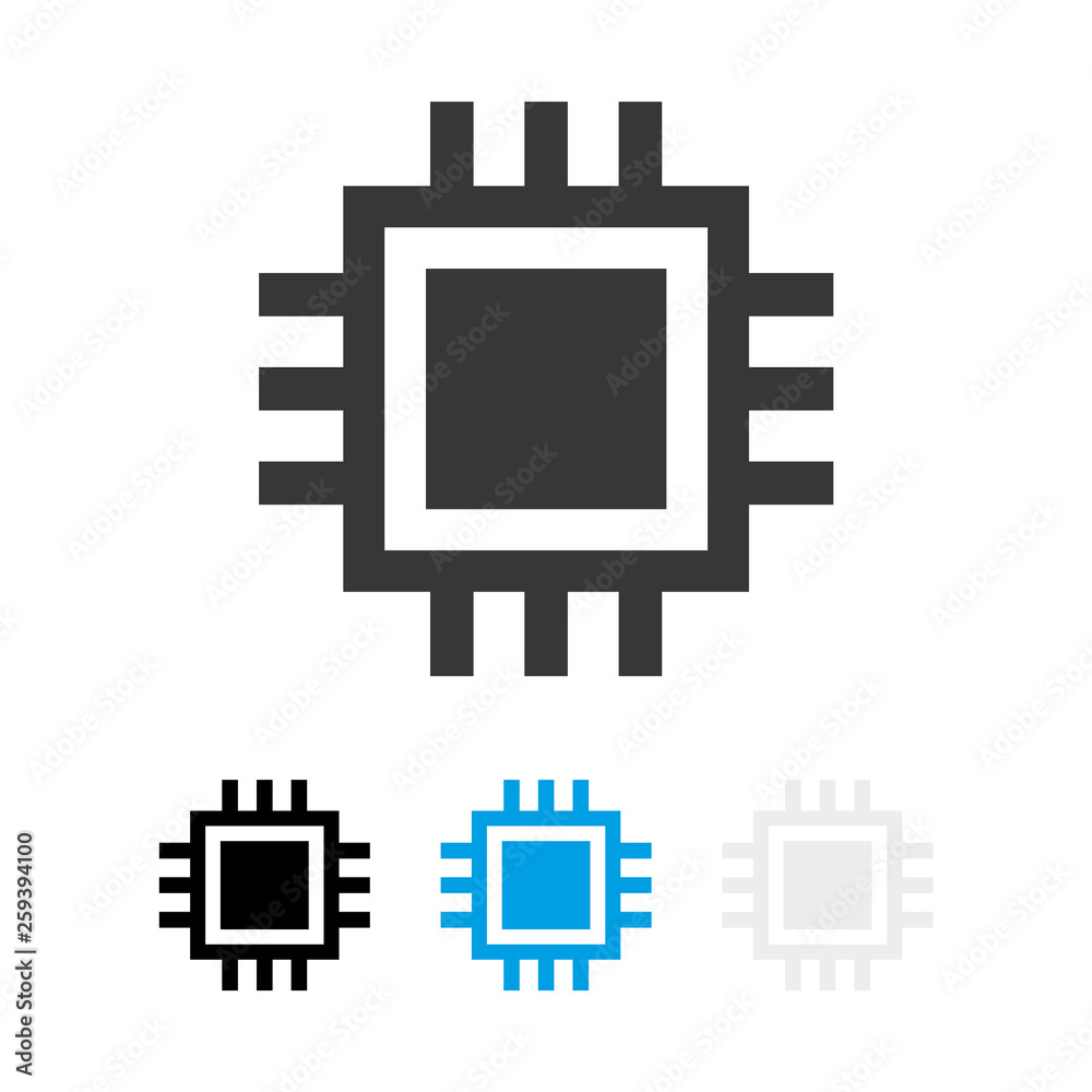 Poster Computer processor icon. CPU icon vector eps10. chip isolated minimal icon. processor line vector icon 