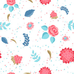 Seamless pattern with gentle flowers.