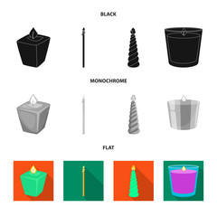 Vector illustration of relaxation and flame icon. Set of relaxation and wax vector icon for stock.