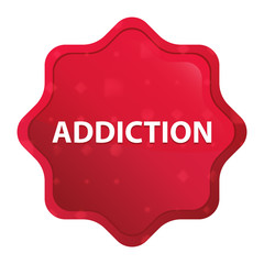 Addiction misty rose red starburst sticker button