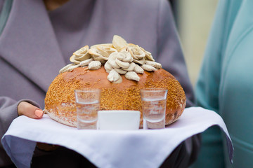 Traditional polish wedding bread detail