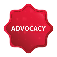 Advocacy misty rose red starburst sticker button