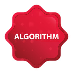 Algorithm misty rose red starburst sticker button