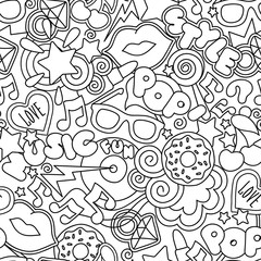 Black and white seamless vector pattern. Background for textile and fabric