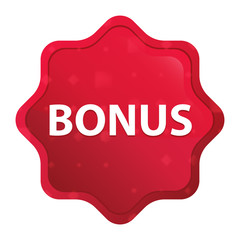 Bonus misty rose red starburst sticker button