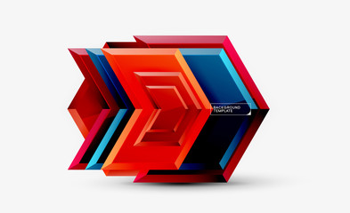 Shiny glossy arrows background, clean modern geometric design, futuristic composition