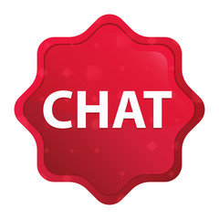 Chat misty rose red starburst sticker button