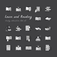 Books set in flat design style isolated on white background, vector illustration.