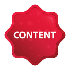 Content misty rose red starburst sticker button