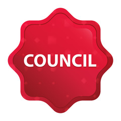 Council misty rose red starburst sticker button