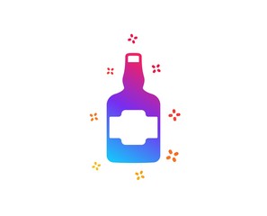 Whiskey bottle icon. Scotch alcohol sign. Dynamic shapes. Gradient design whiskey bottle icon. Classic style. Vector