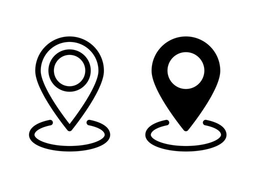 Map pointer icon. Line style. Flat style - stock vector.