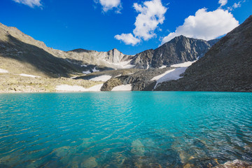 Naklejka premium Upper Akchan lake. Mountain Altai