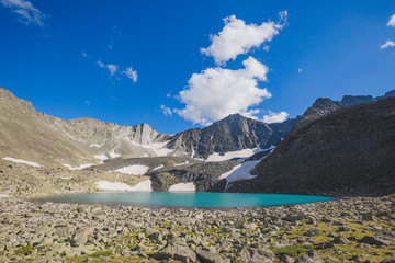 Fototapeta na wymiar Upper Akchan lake. Mountain Altai