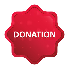 Donation misty rose red starburst sticker button