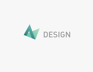 Geometric abstract A letter logo for company.