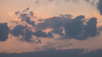 pink sky with clouds