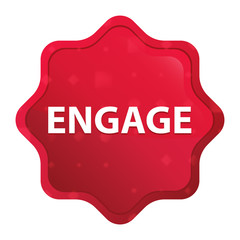 Engage misty rose red starburst sticker button