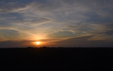 Sunset over the jungle canopy