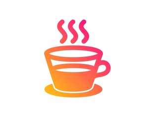 Coffee and Tea icon. Hot drink sign. Fresh beverage symbol. Classic flat style. Gradient coffee cup icon. Vector