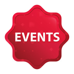 Events misty rose red starburst sticker button