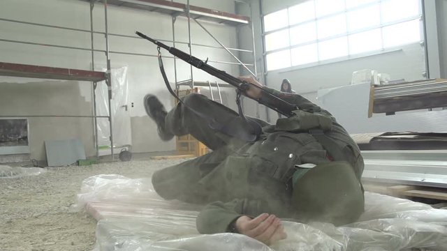 Cold War - Soldier falling down in slow motion