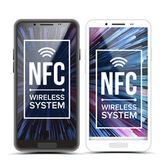 NFC Vector. Tap To Pay NFC Technology. Wireless Phone Payment Money Translation Illustration