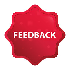 Feedback misty rose red starburst sticker button