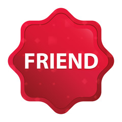 Friend misty rose red starburst sticker button