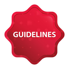 Guidelines misty rose red starburst sticker button