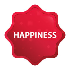 Happiness misty rose red starburst sticker button