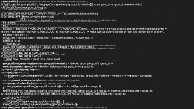 Screen coding hacker concept animation with glitch. Programming code typing error. Big data and Internet cyber attack. Programming code abstract. Blockchain concept, computer digital code