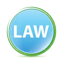 Law natural aqua cyan blue round button