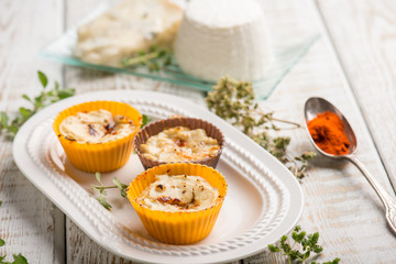muffin with gorgonzola  ricotta and paprika