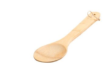 Wooden spoon for cooking on White background isolated
