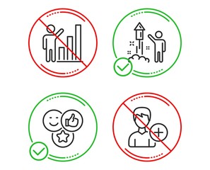 Fototapeta premium Do or Stop. Like, Fireworks and Graph chart icons simple set. Add person sign. Social media likes, Party pyrotechnic, Growth report. Edit user data. People set. Line like do icon. Prohibited ban stop
