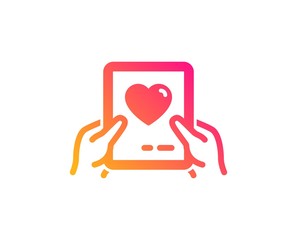Valentines day mail icon. Love letter symbol. Heart sign. Classic flat style. Gradient love mail icon. Vector