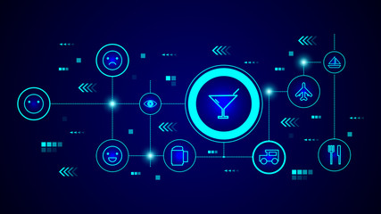 cocktail glass icon. From web set