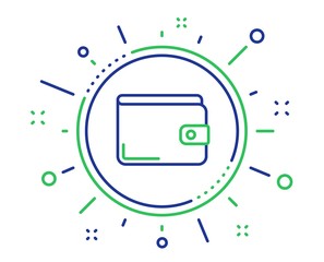 Money Wallet line icon. Cash symbol. Payment method sign. Quality design elements. Technology money Wallet button. Editable stroke. Vector