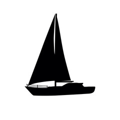 sailboat icon silhouette