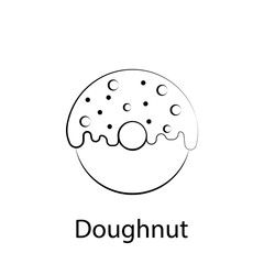 fast food doughnut outline icon. Element of food illustration icon. Signs and symbols can be used for web, logo, mobile app, UI, UX