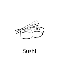 fast food sushi outline icon. Element of food illustration icon. Signs and symbols can be used for web, logo, mobile app, UI, UX