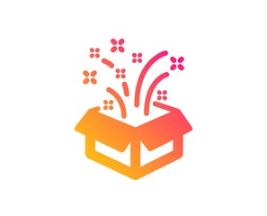 Gift box open icon. Christmas or New year presents sign. Surprise symbol. Classic flat style. Gradient gift icon. Vector