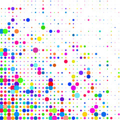 Multicolored  dots on white background   
