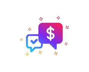 Payment receive icon. Dollar exchange sign. Finance symbol. Dynamic shapes. Gradient design payment received icon. Classic style. Vector